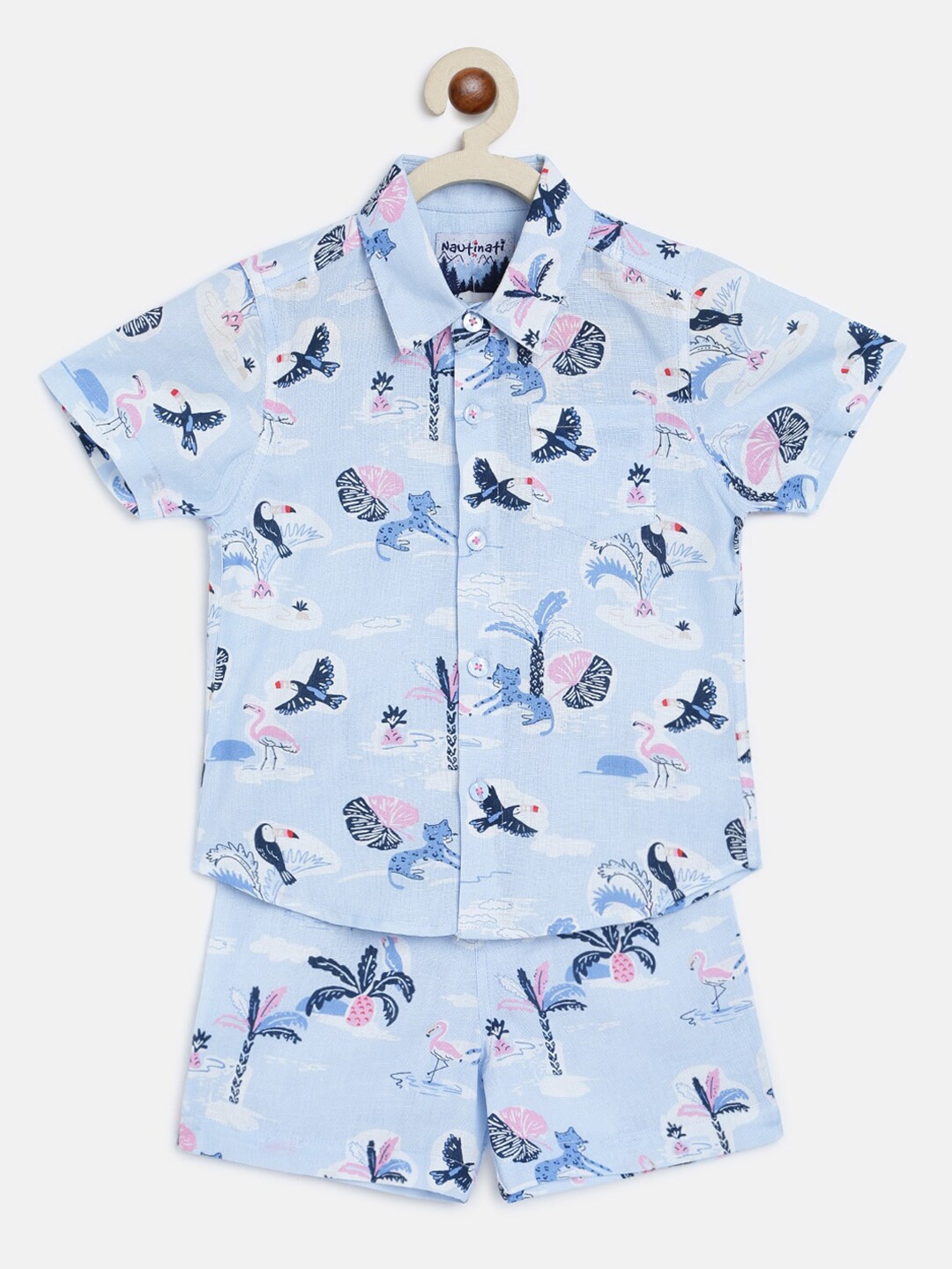

Nauti Nati Boys Blue Pure Cotton Clothing Set