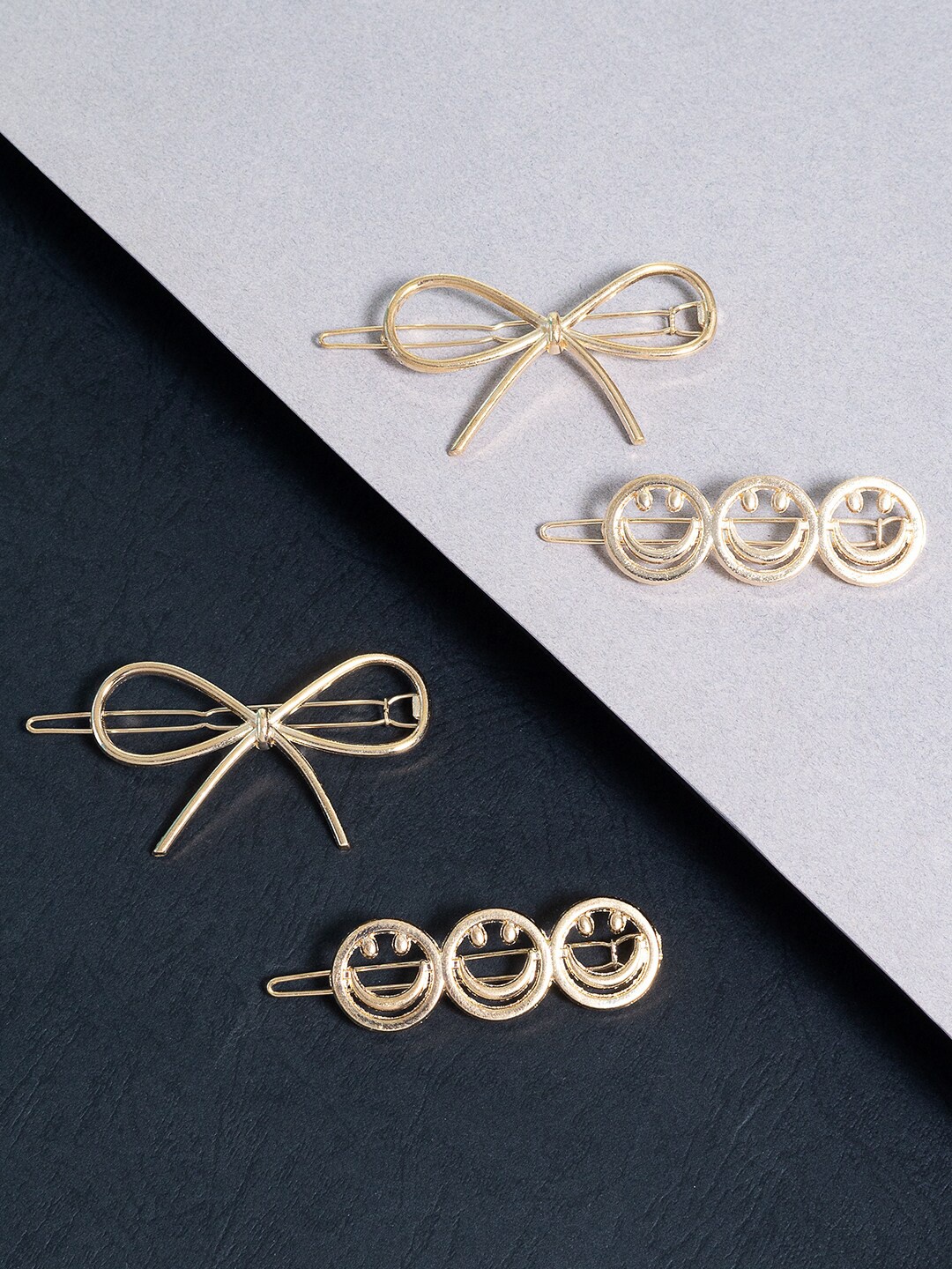 

Golden Peacock Women Gold-Toned Set of 4 Hair Pins