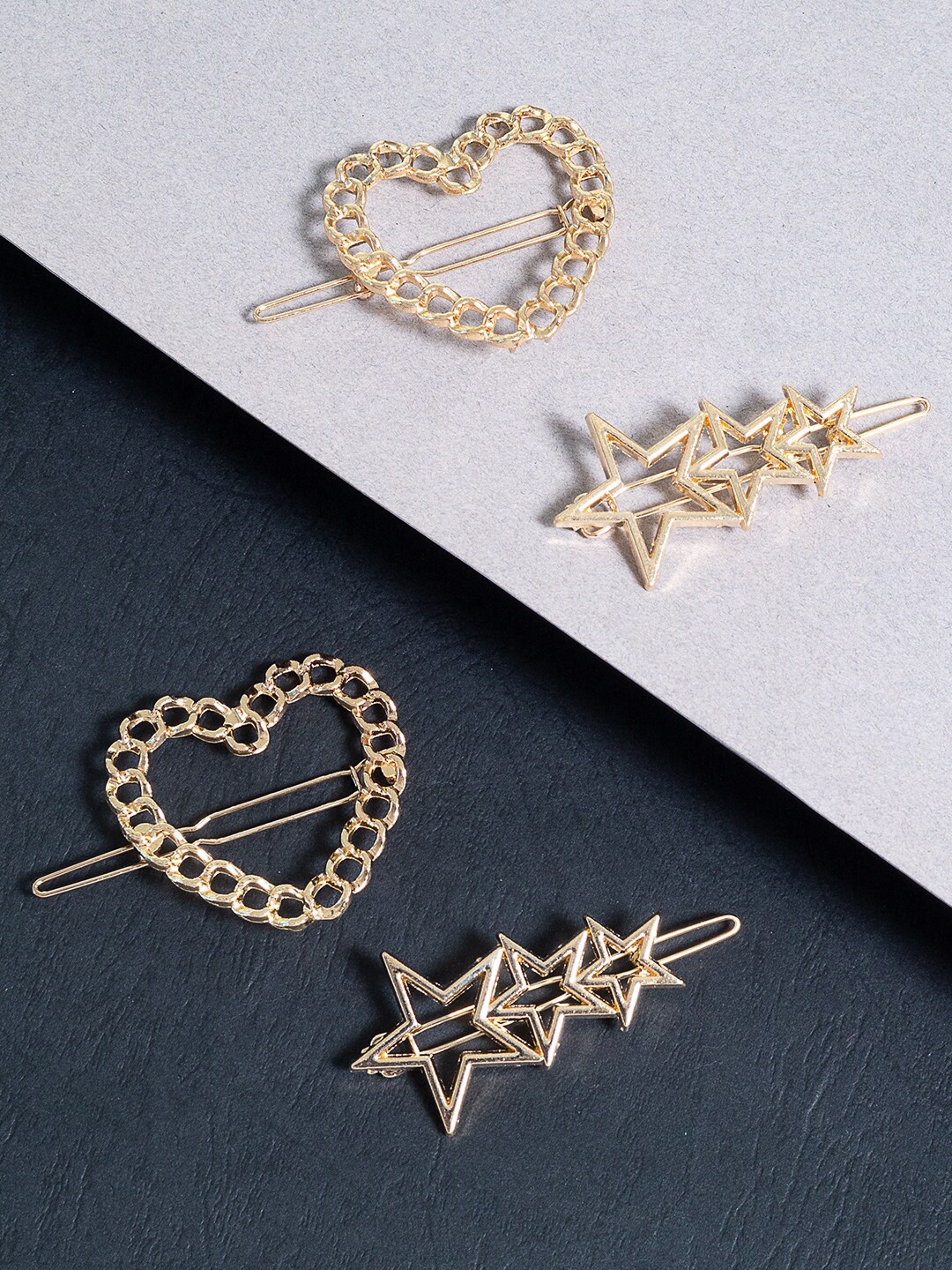 

Golden Peacock Women Gold-Toned Set of 4 Embellished Bobby Pins