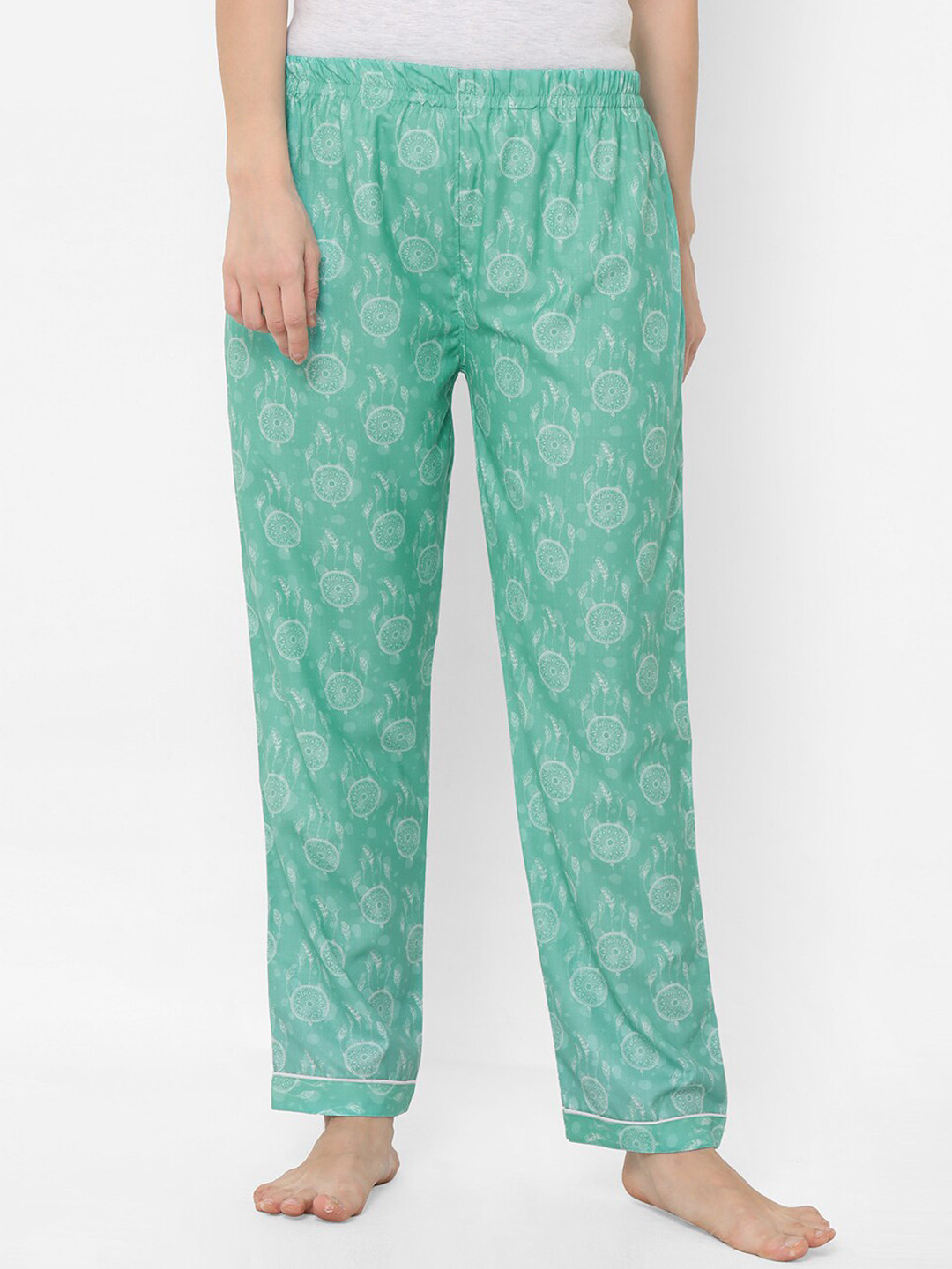 

FashionRack Women Green Printed Cotton Lounge Pants