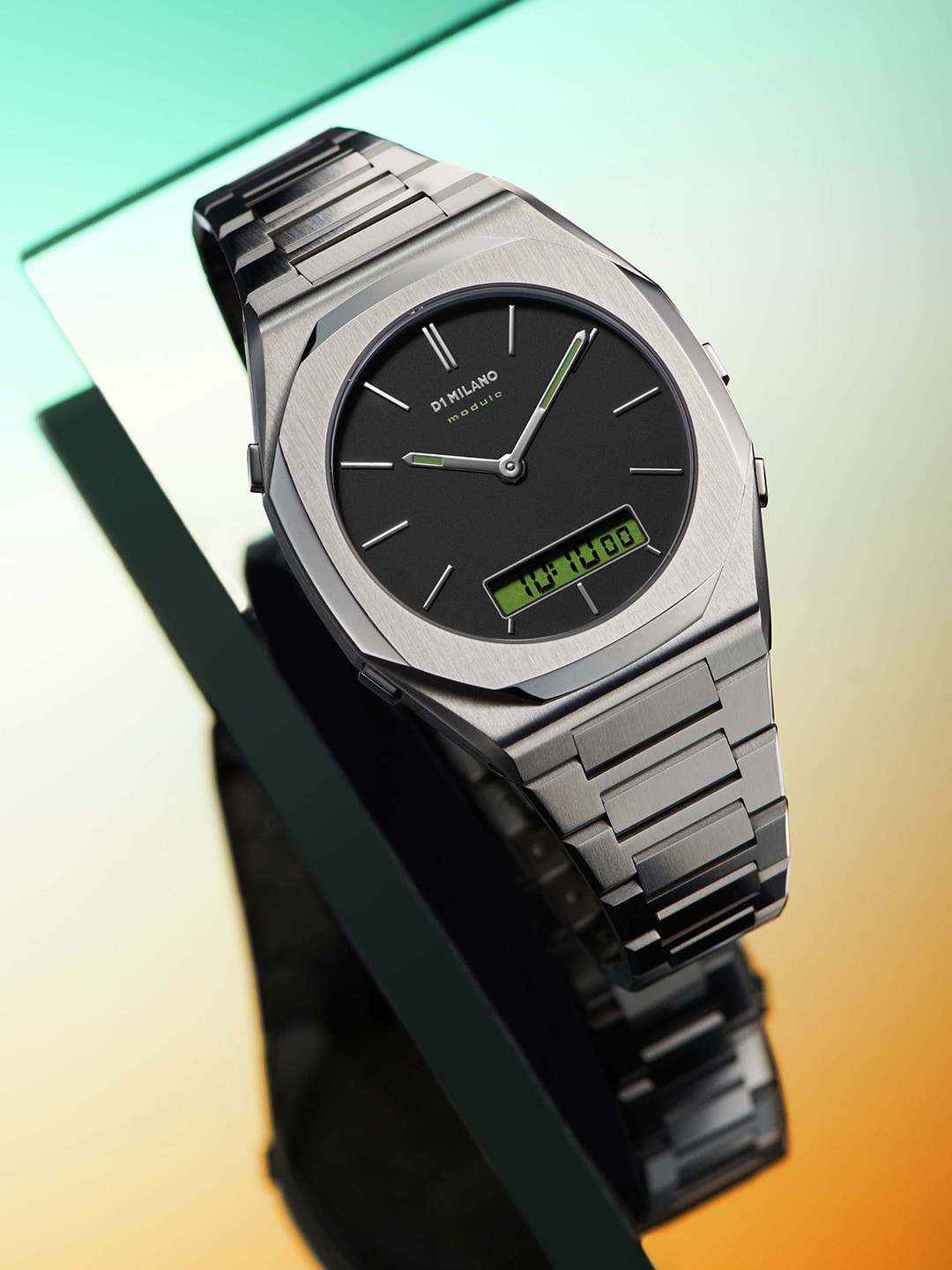 

D1 Milano Men Black Dial & Silver Toned Straps Analogue & Digital Watch DGBJ01