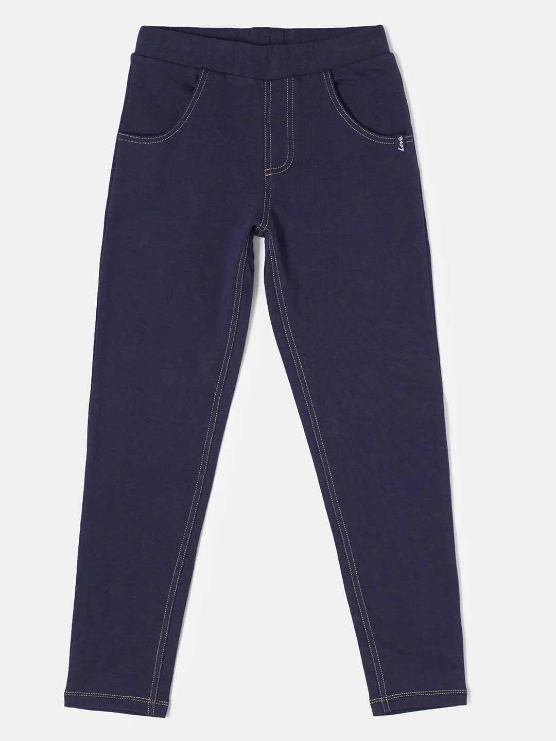 

Jockey Girls Super Combed Cotton French Terry Slim Fit Jeggings - UG22, Blue