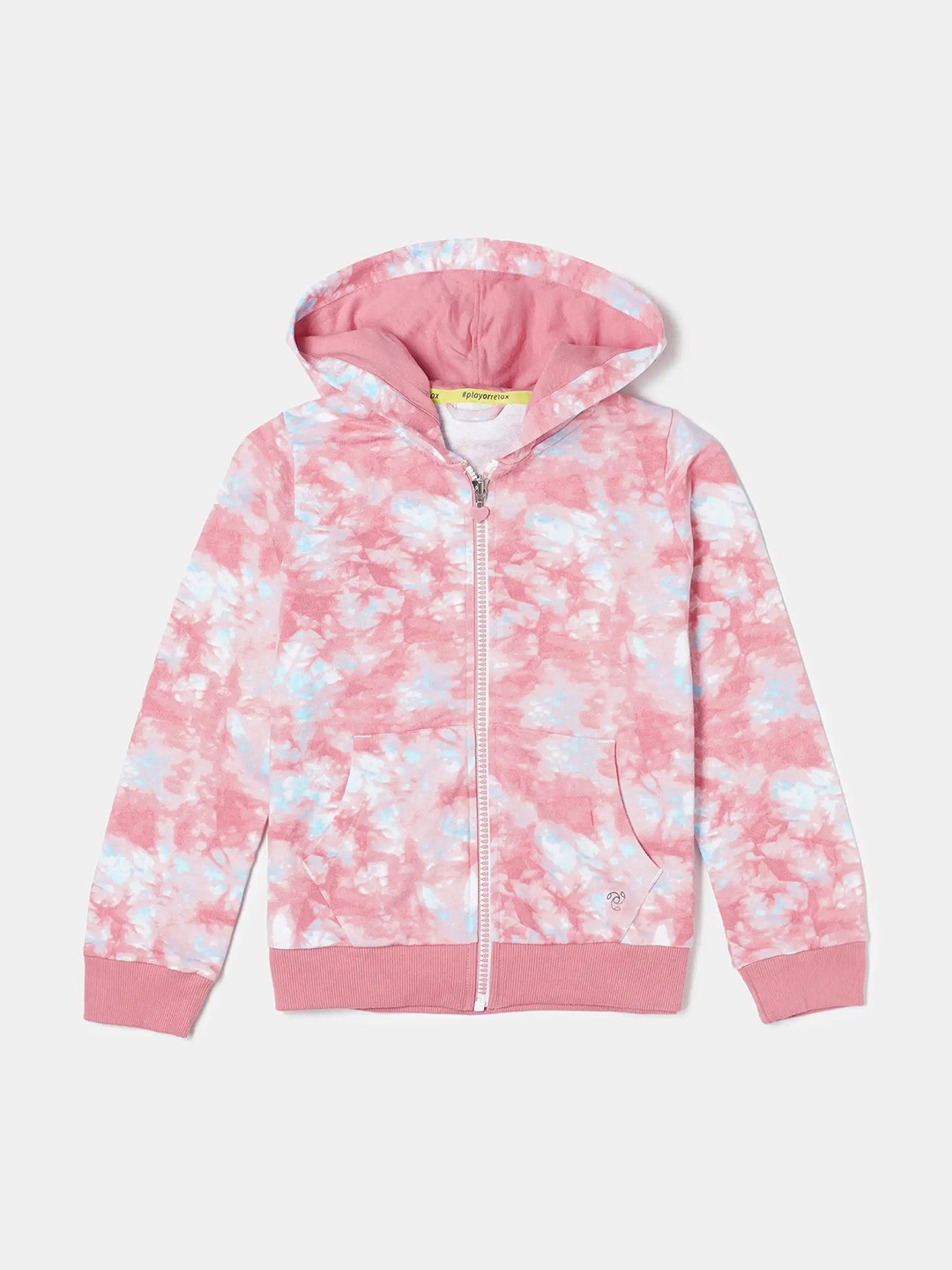 

Jockey Girls Super Combed Cotton Printed Relaxed Fit Full Sleeve Hoodie Jacket-AG69, Pink