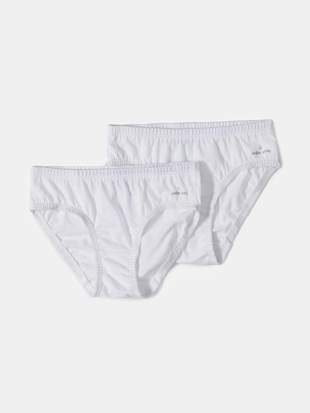 

Jockey Girls Pack Of 2 Super Combed Cotton Basic Briefs With Ultrasoft Waistband - SG01, White