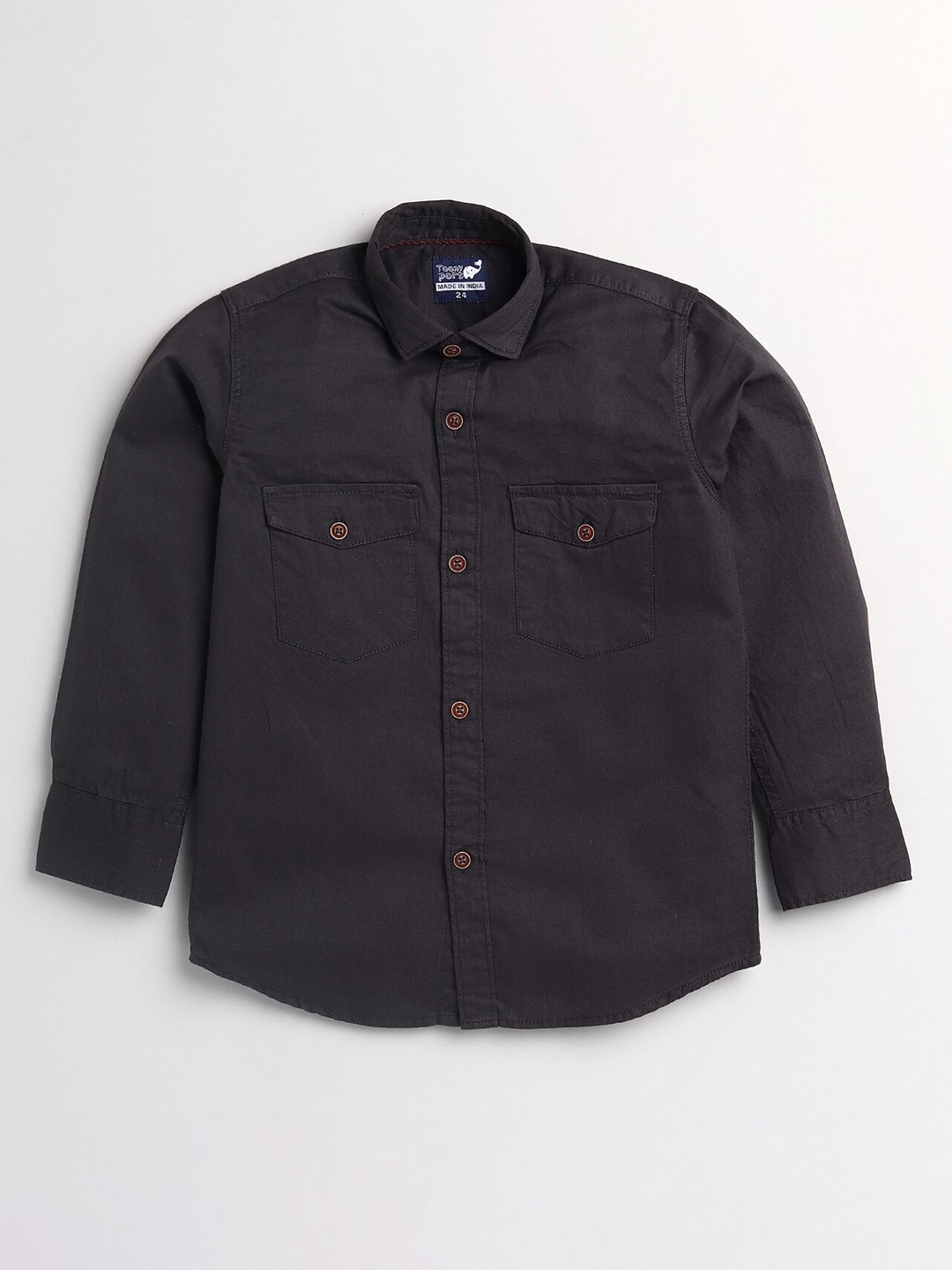 

Toonyport Boys Black Cotton Casual Shirt