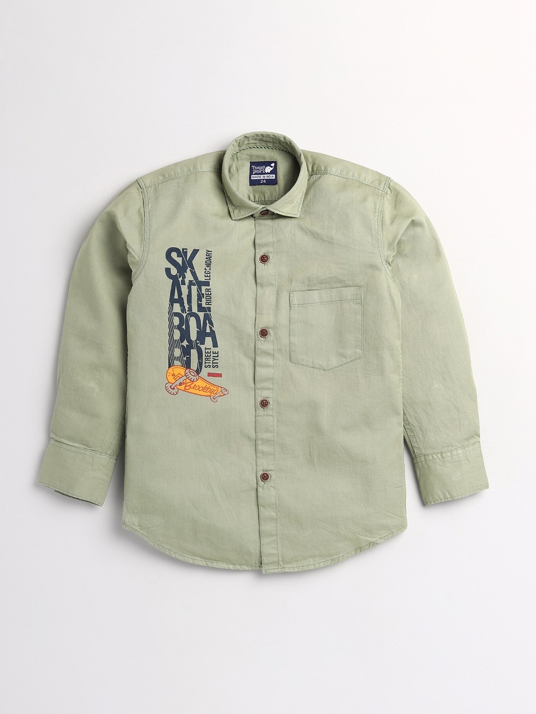 

Toonyport Boys Olive Green Cotton Casual Shirt