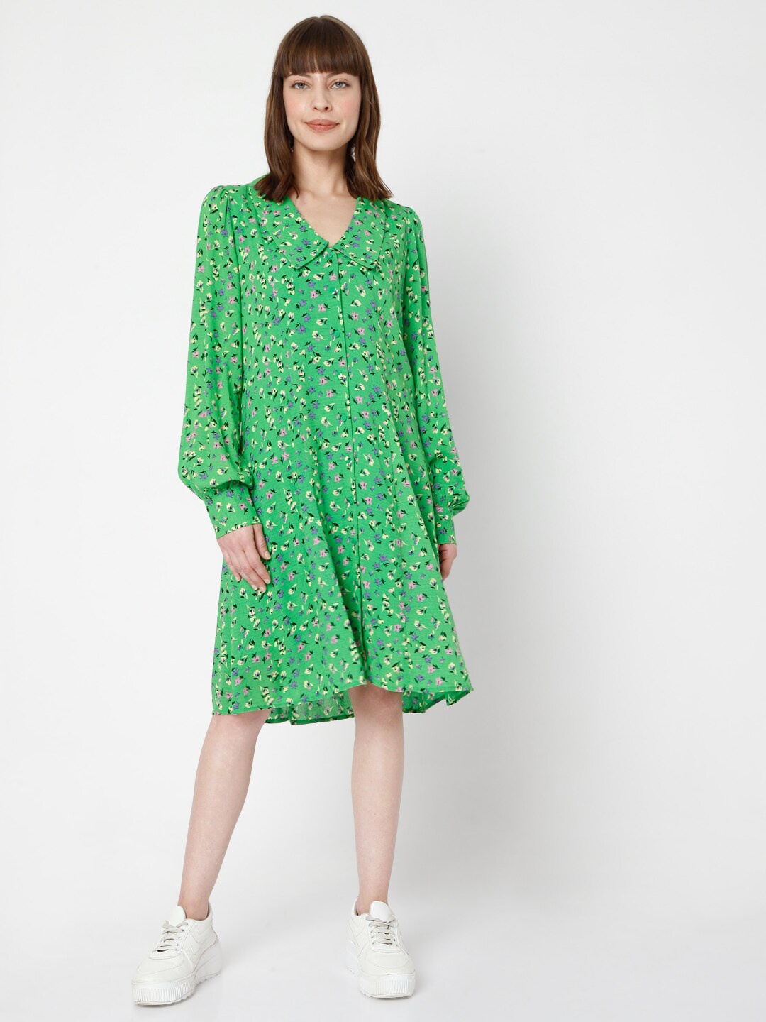 

Vero Moda Green Floral Shirt Dress
