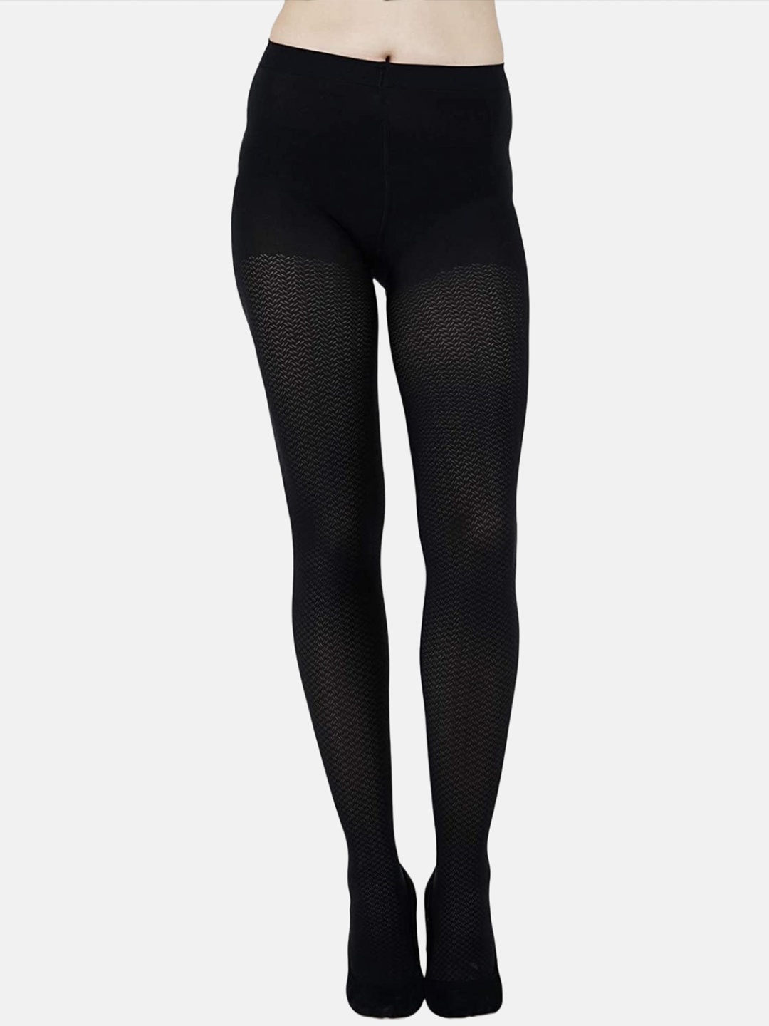 

N2S NEXT2SKIN Women Black Solid Opaque Pantyhose Stockings