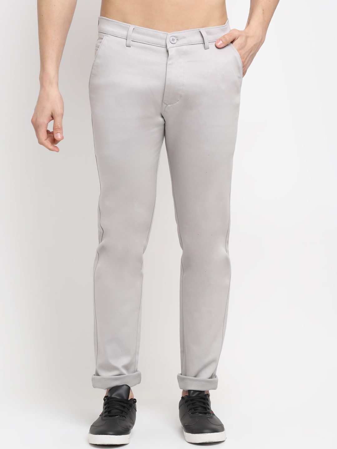 

Rodamo Men Grey Slim Fit Chinos Trousers