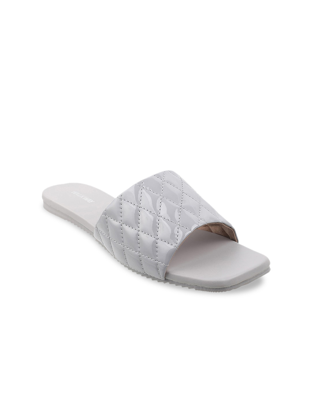 

WALKWAY by Metro Women Grey Woven Design Open Toe Flats