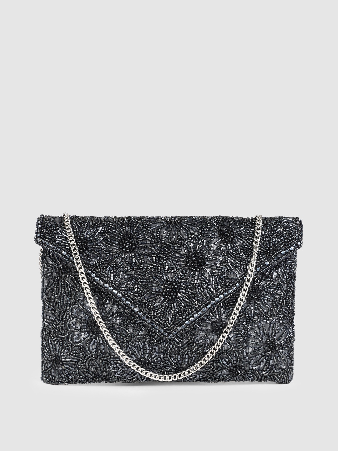 

Accessorize Navy Blue Embellished Structured Clutch