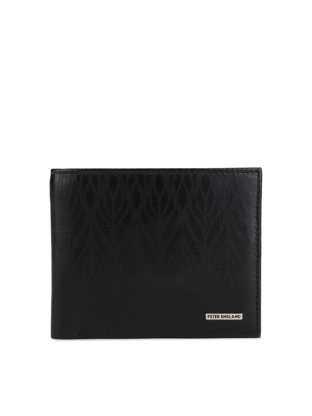 

Peter England Men Black Leather Two Fold Wallet