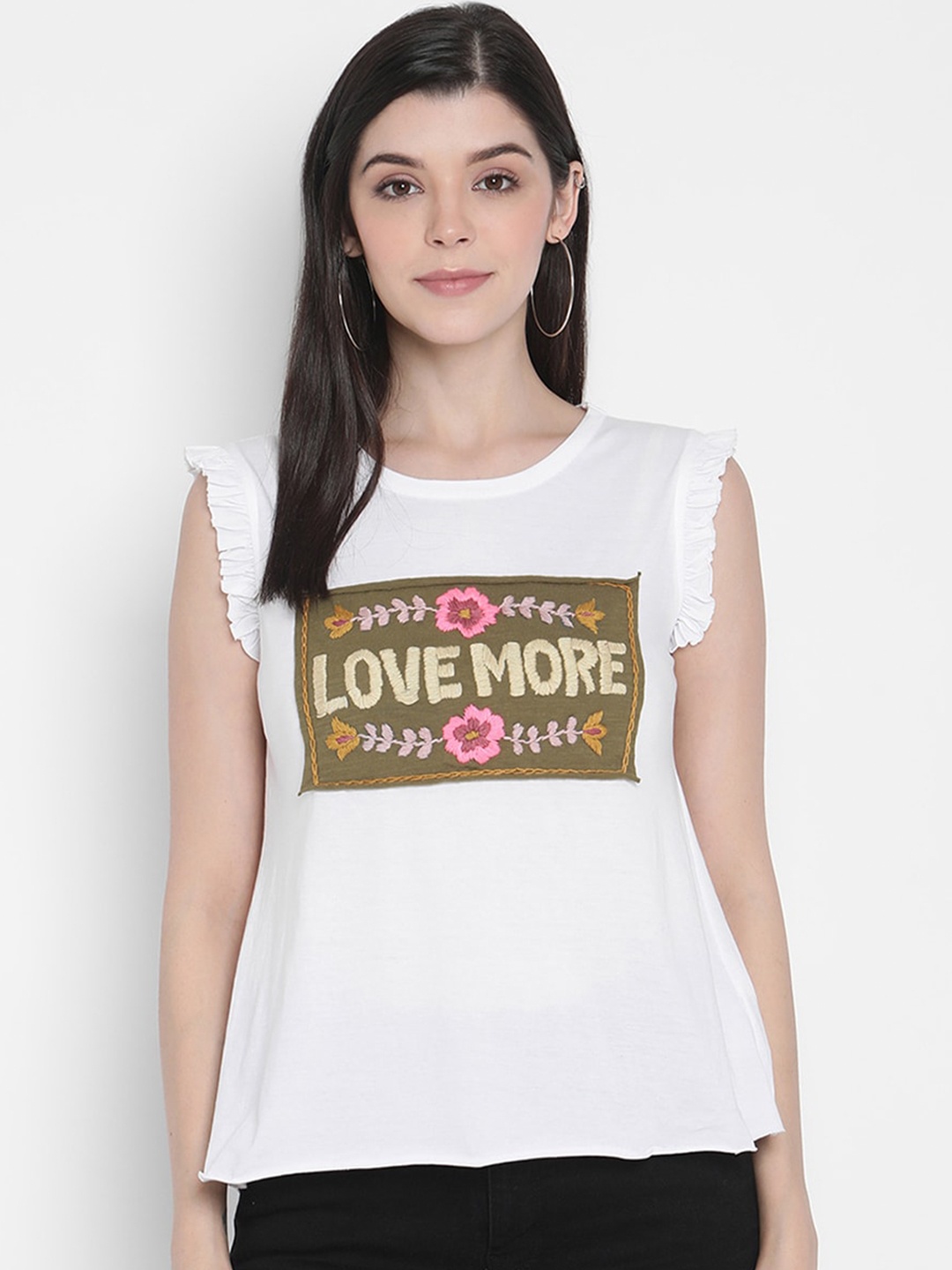 

Porsorte Off White Print Top