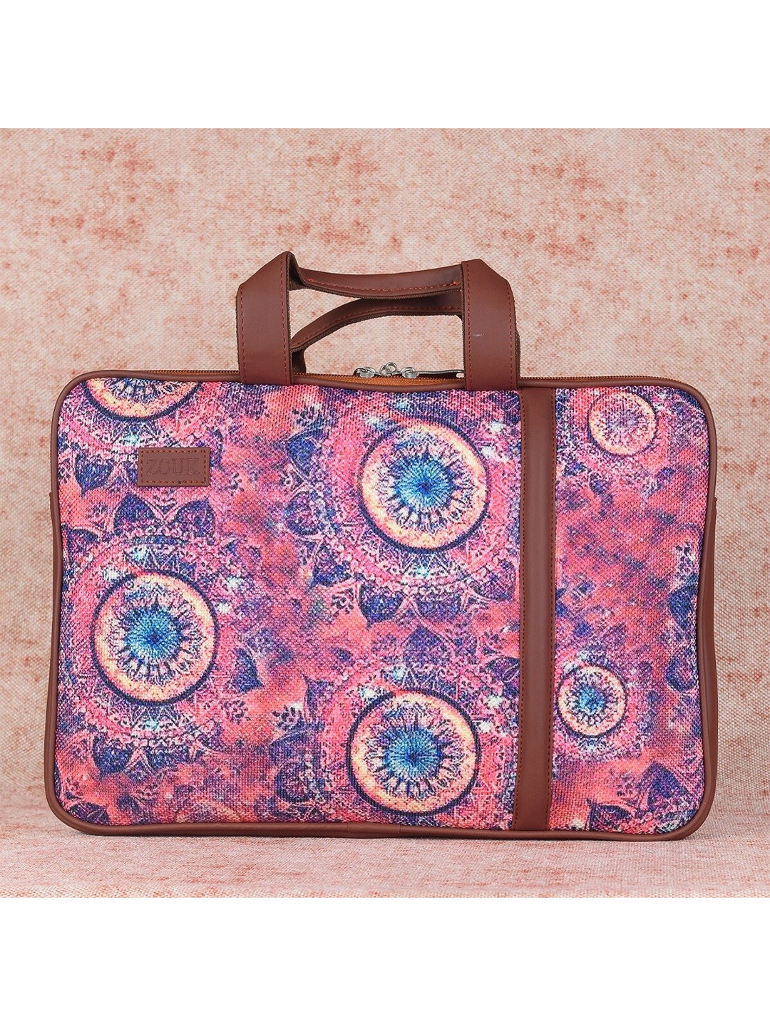 

ZOUK Woman Pink & Blue Printed Laptop Sleeve