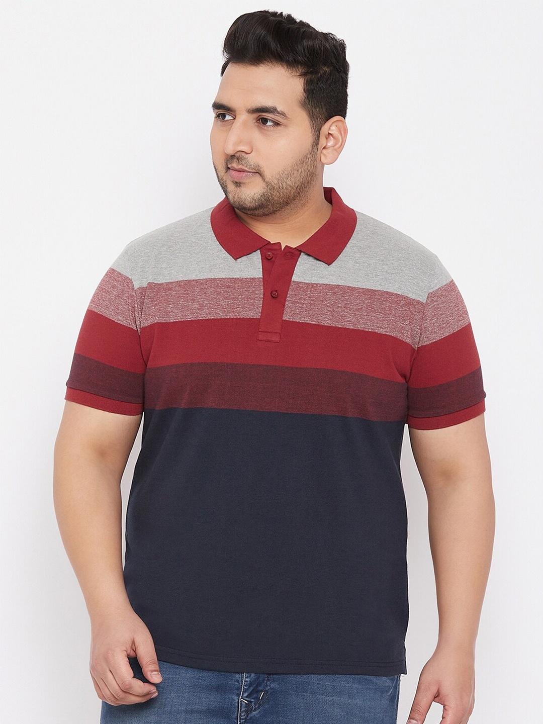

AUSTIVO Men Plus Size Multicoloured Colourblocked Pockets T-shirt, Multi