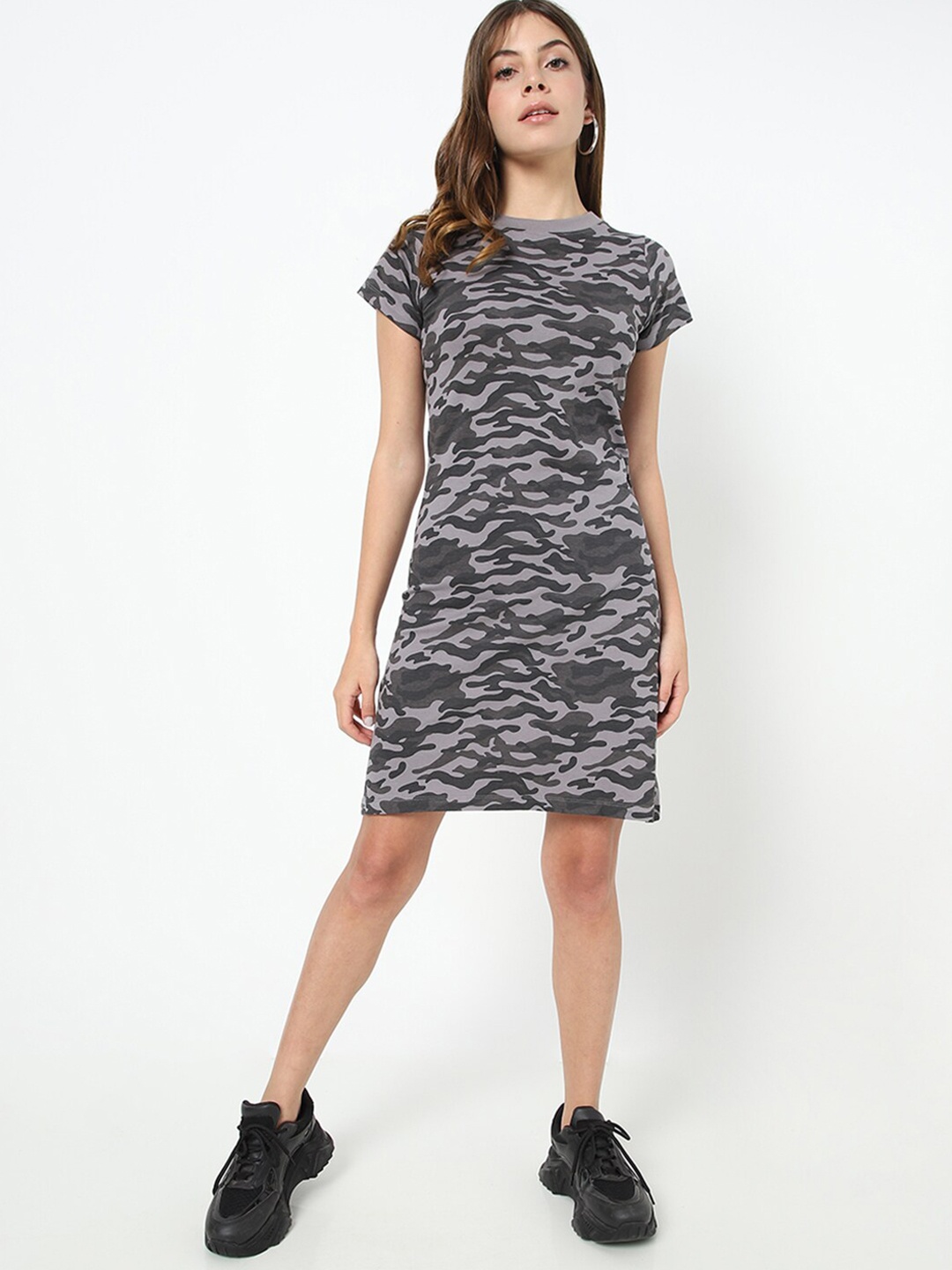

Bewakoof Grey Bodycon Dress