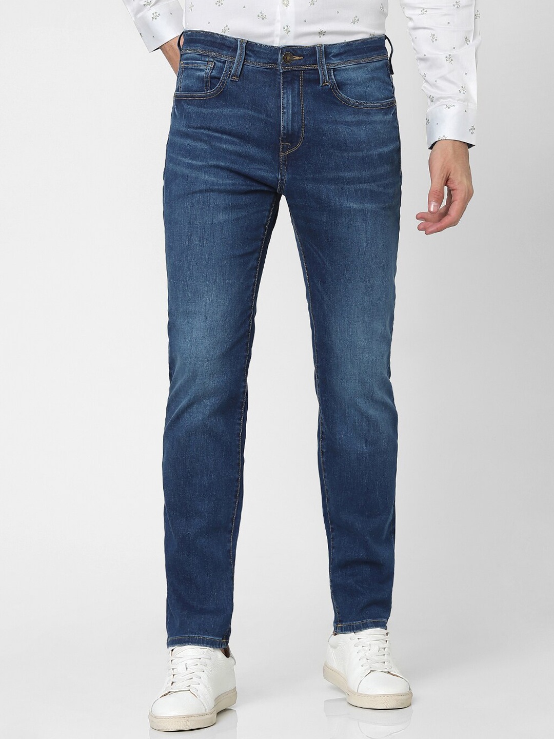 

SELECTED Men Blue Straight Fit Light Fade Jeans