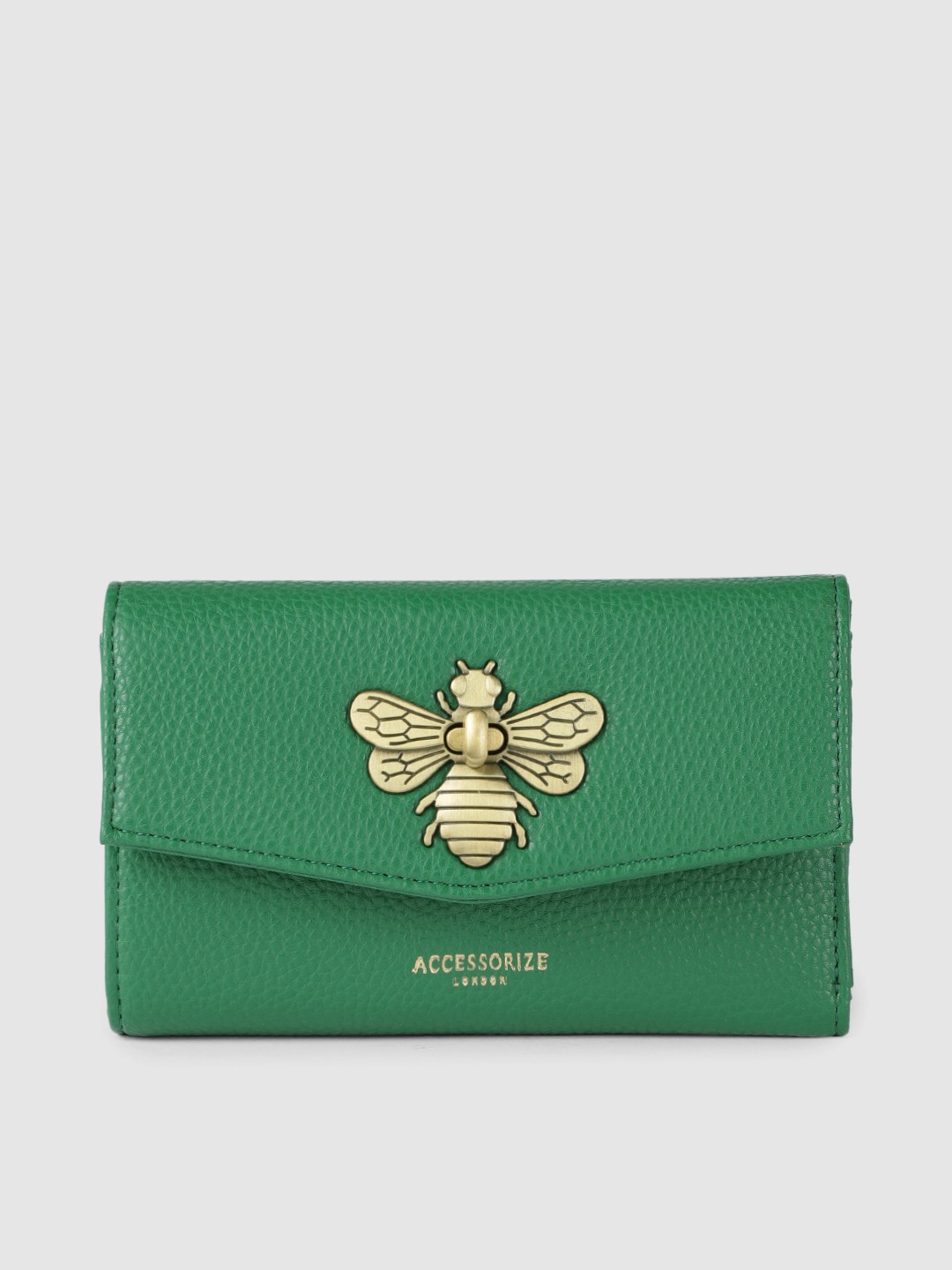 

Accessorize Women Green Embellished Three Fold Wallet