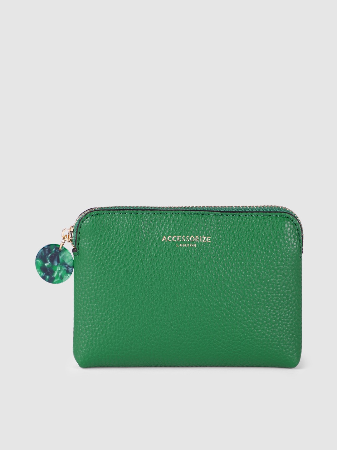 

Accessorize Women Green Solid Zip Around Wallet