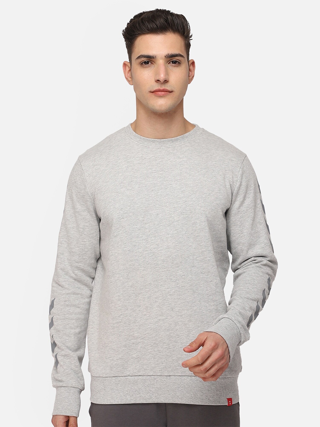 

hummel Men Grey Melange Cotton Sweatshirt