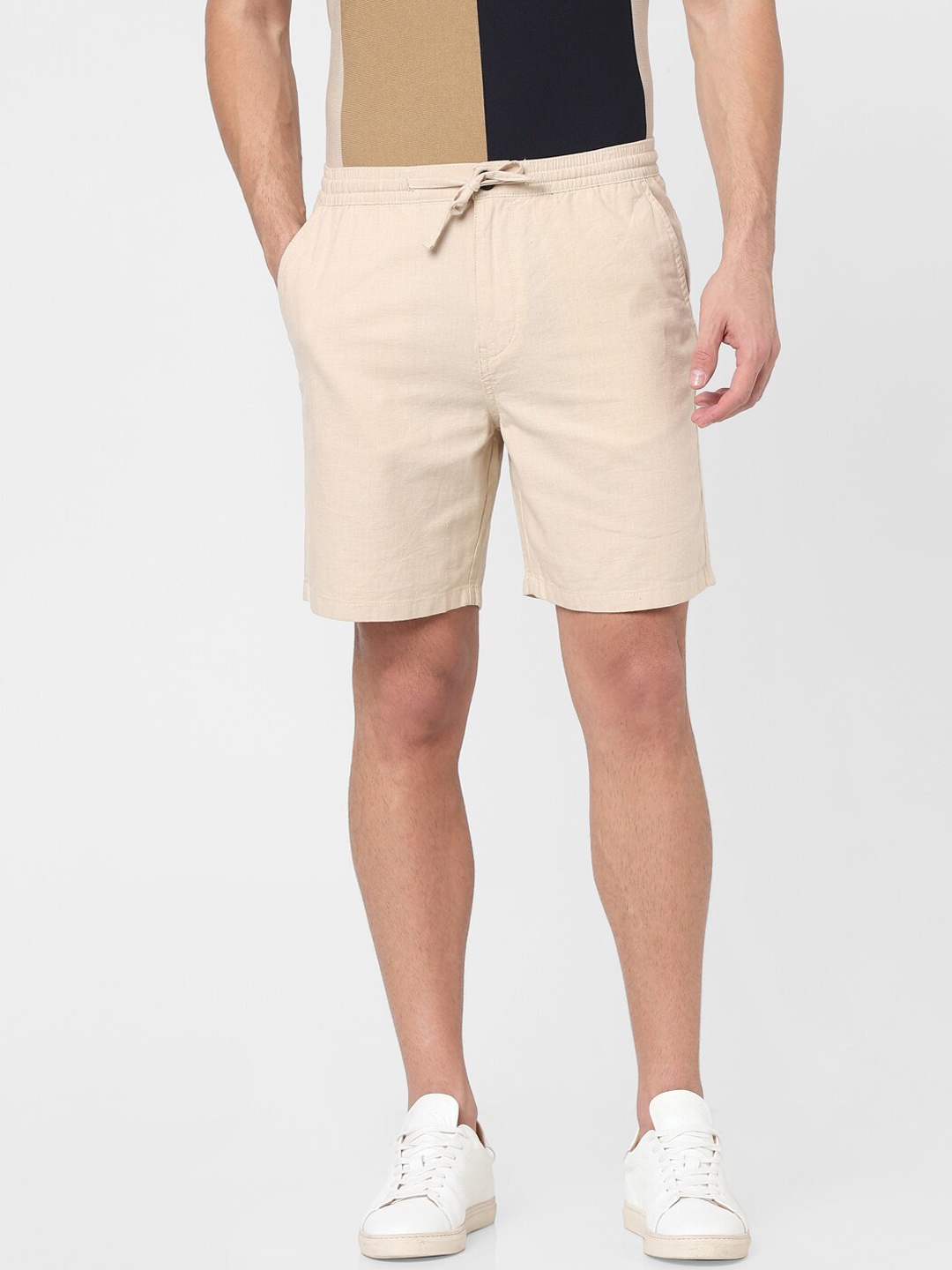 

SELECTED Men Beige Linen Chino Shorts