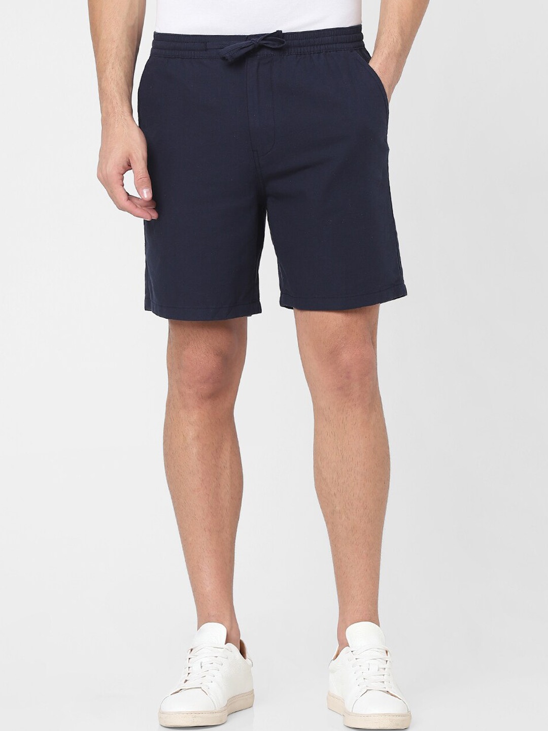 

SELECTED Men Navy Blue Solid Regular Fit Shorts