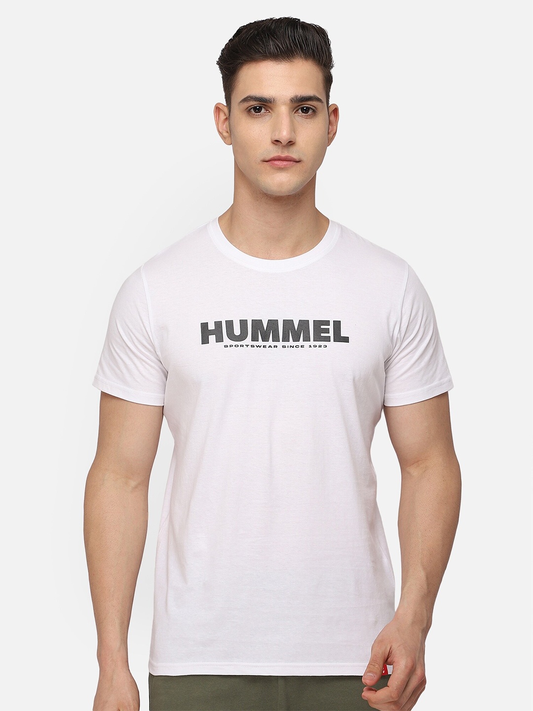 

hummel Men White Typography Printed T-shirt
