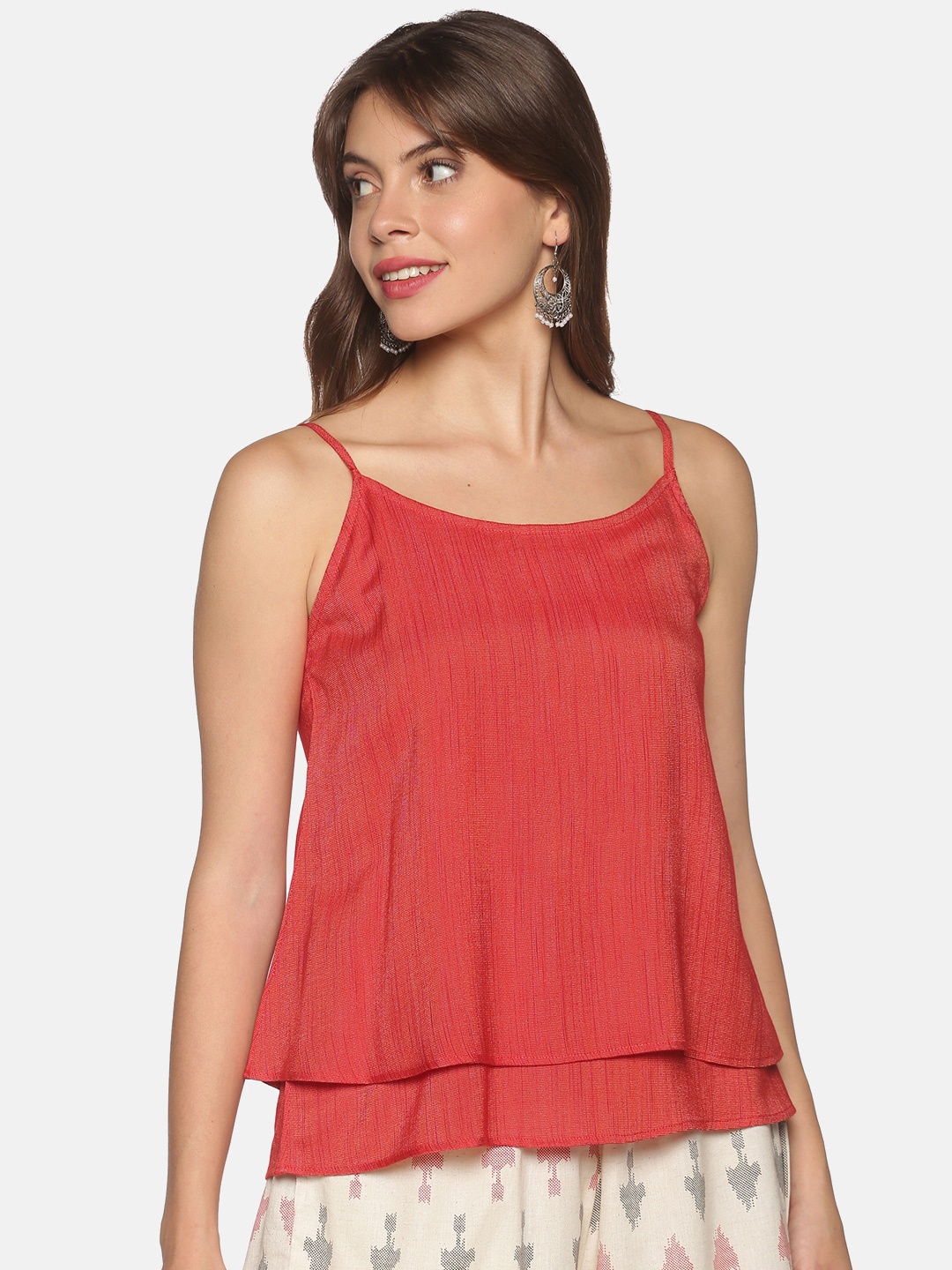 

Saffron Threads Red Layered Top