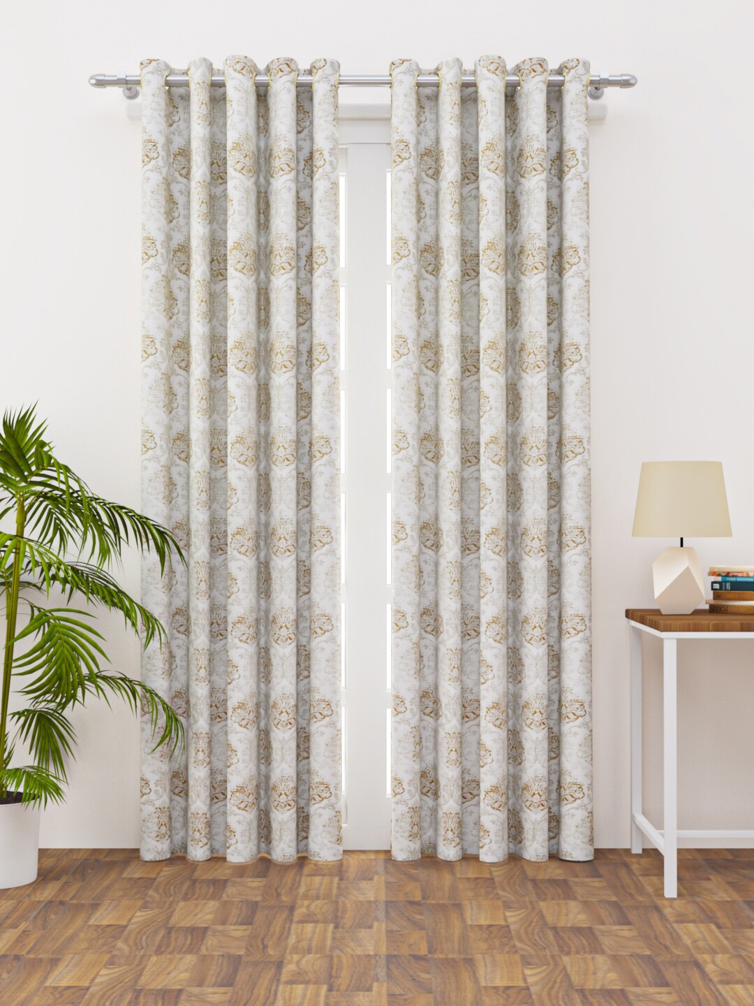 

HAPPY HUES Off White & Beige Ethnic Motifs Door Curtain