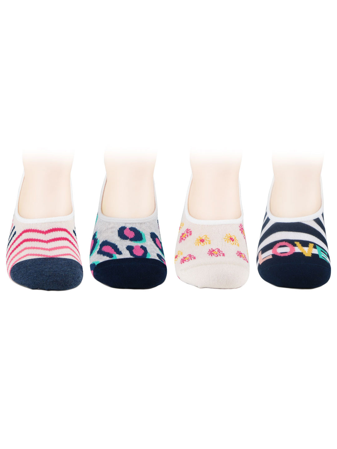 

Bonjour Women Pack Of 4 Assorted Cotton Ankle Length Socks