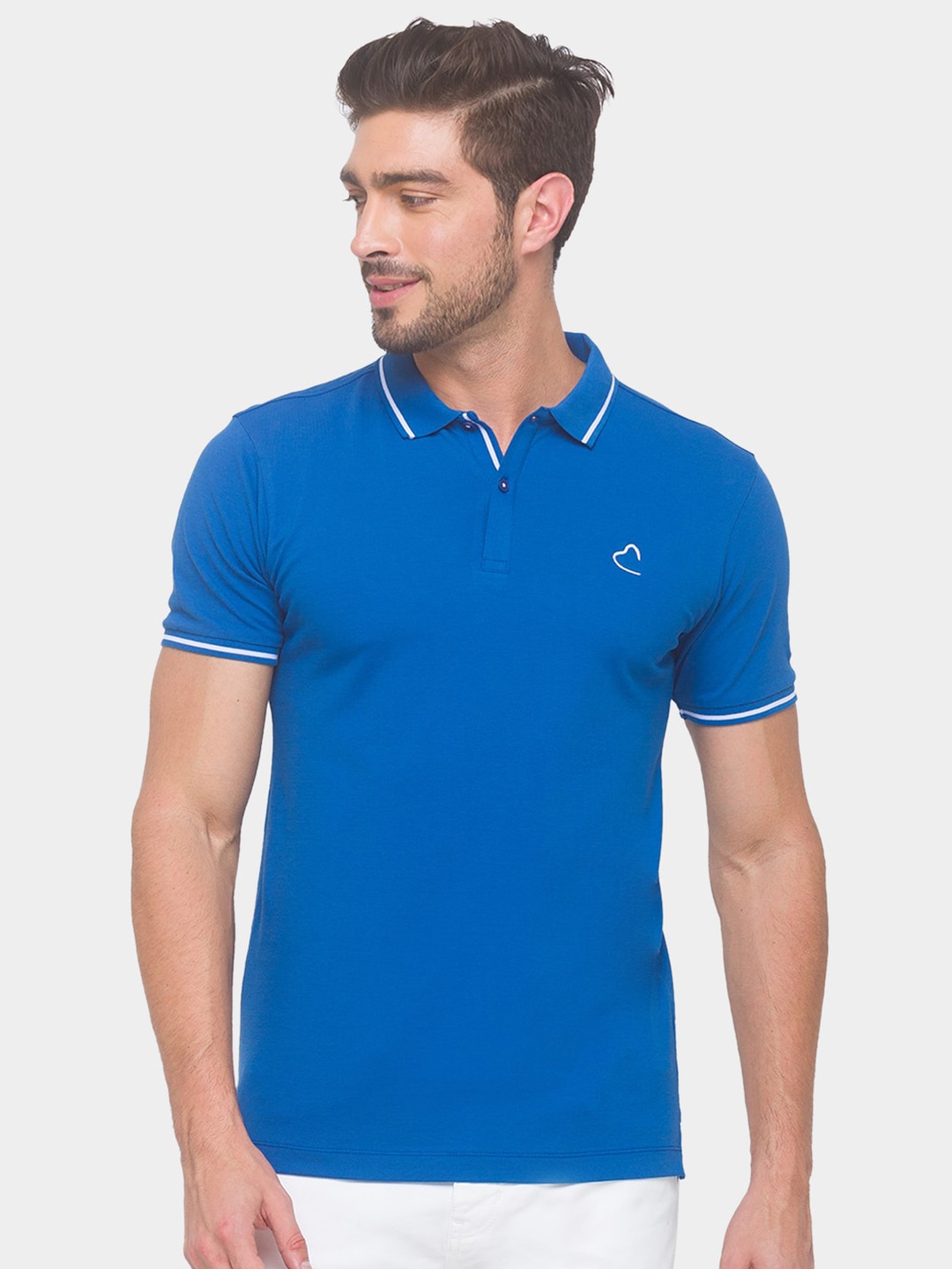 

Being Human Men Blue Polo Collar T-shirt