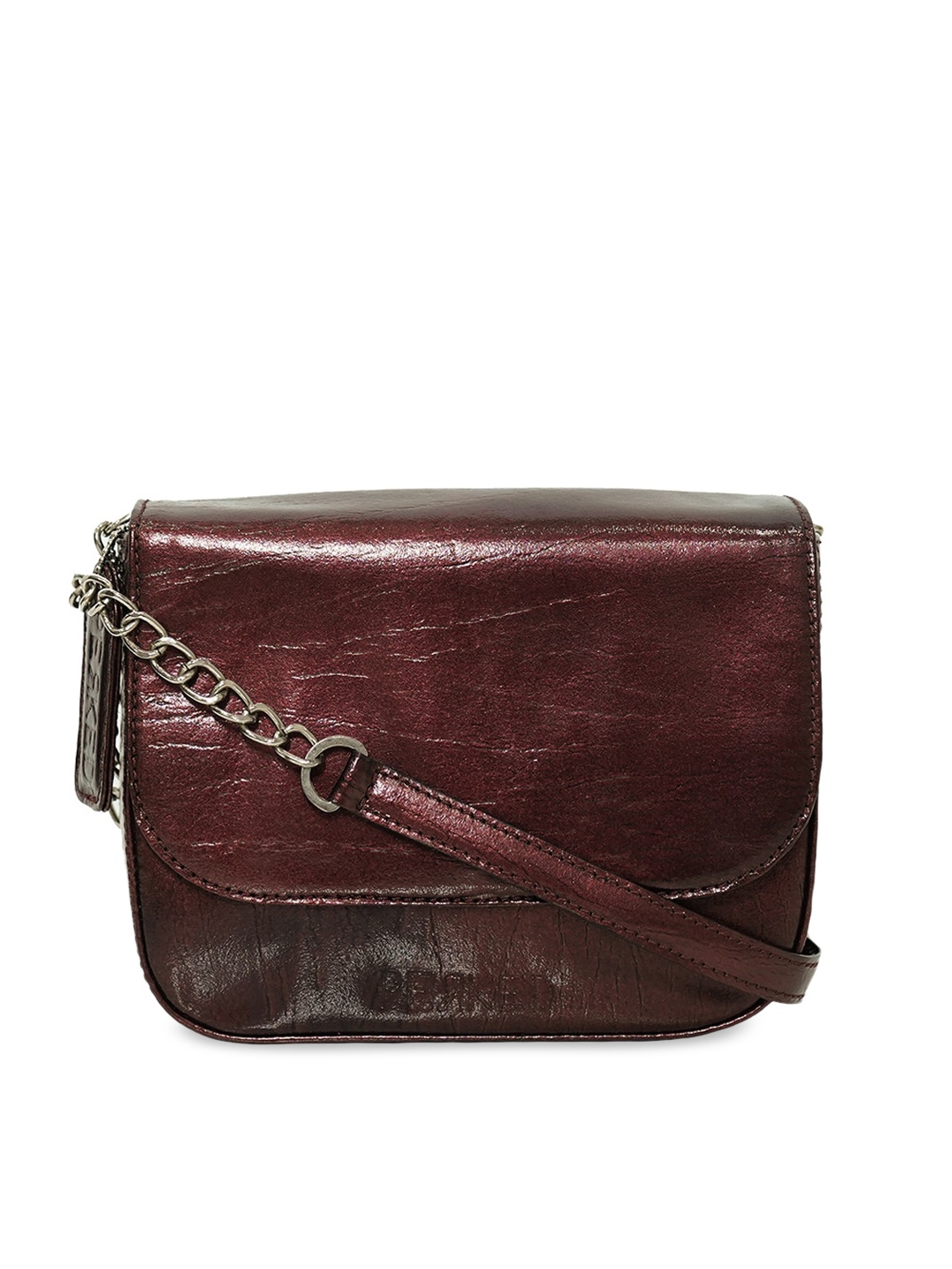 

PERKED Red Leather Structured Sling Bag