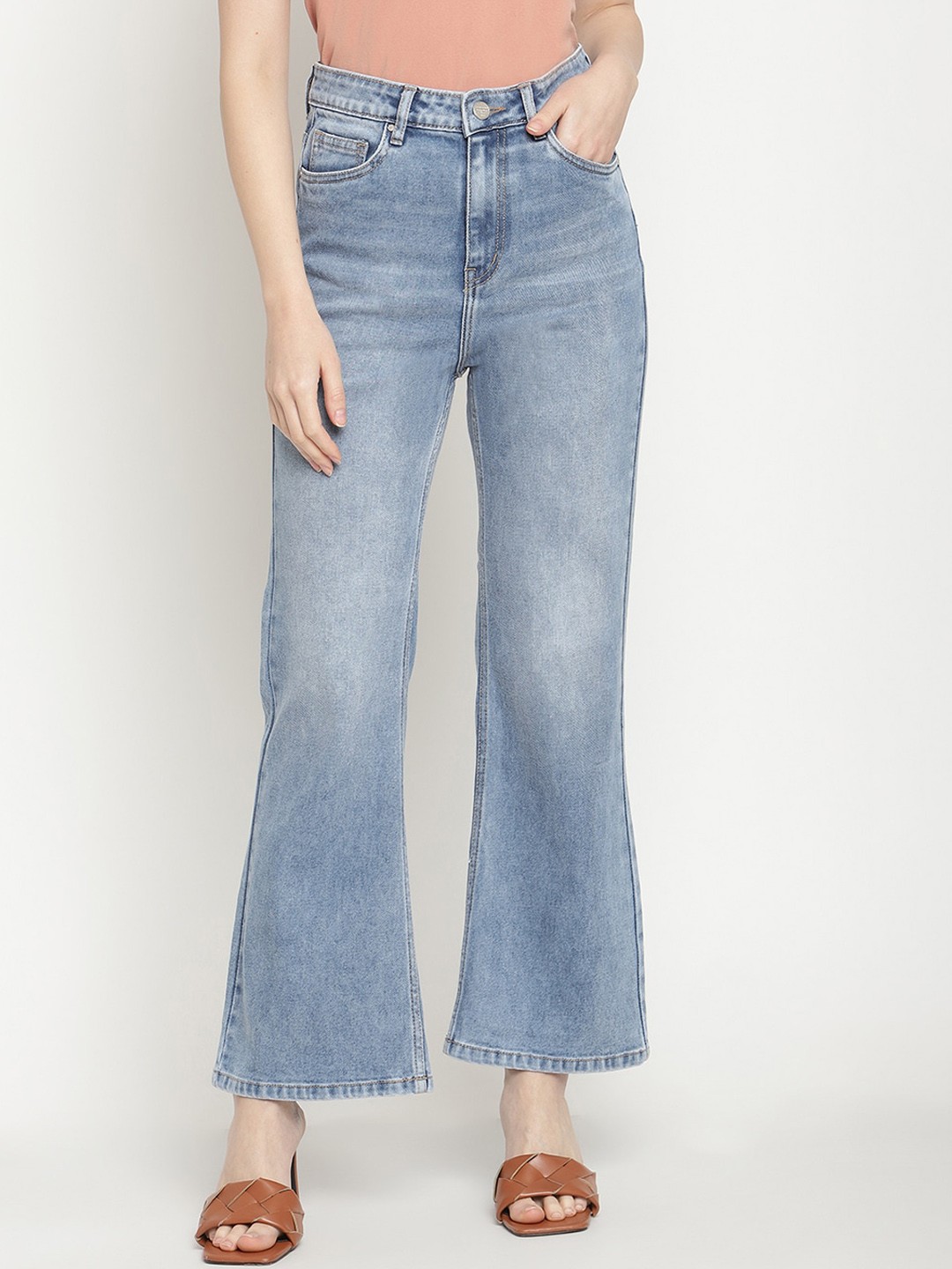 

Madame Women Blue Jean Heavy Fade Bootcut Jeans