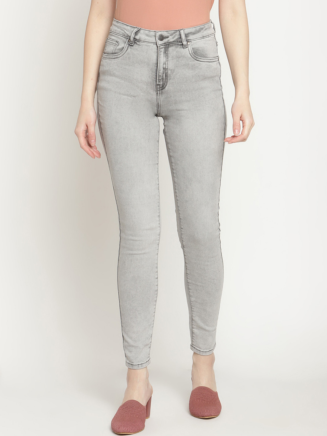 

Madame Women Grey Jean Skinny Fit Heavy Fade Jeans