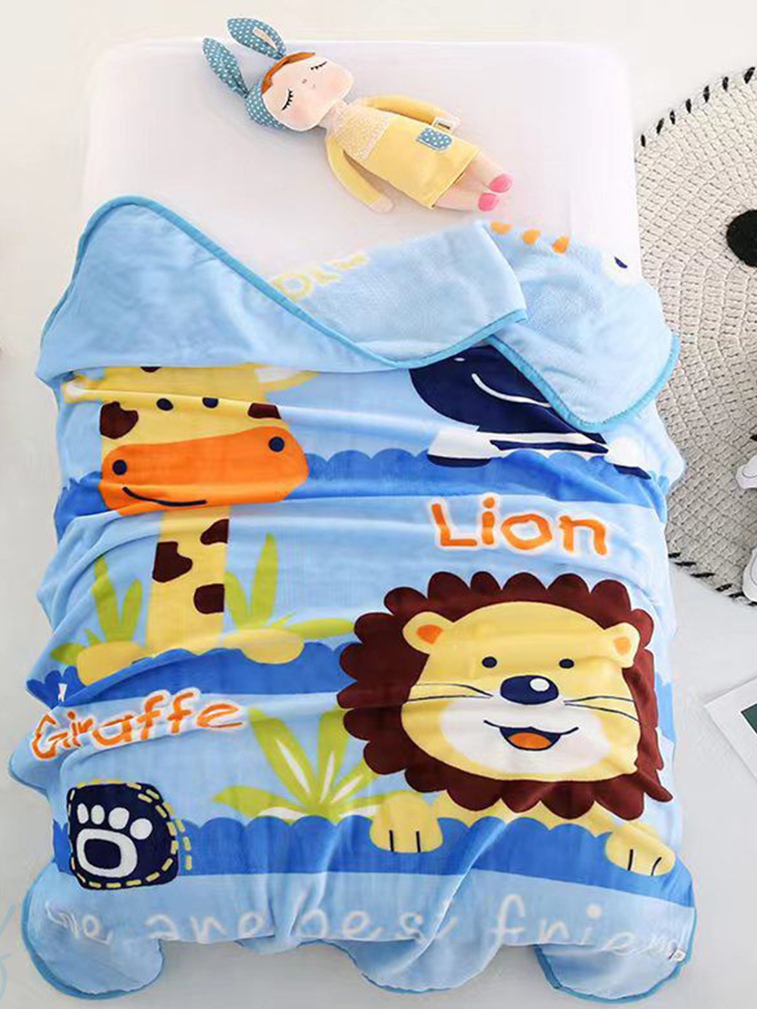 

Butterthief Kids Pink Cartoon Characters Microfiber AC Room 233 GSM Single Bed Blanket