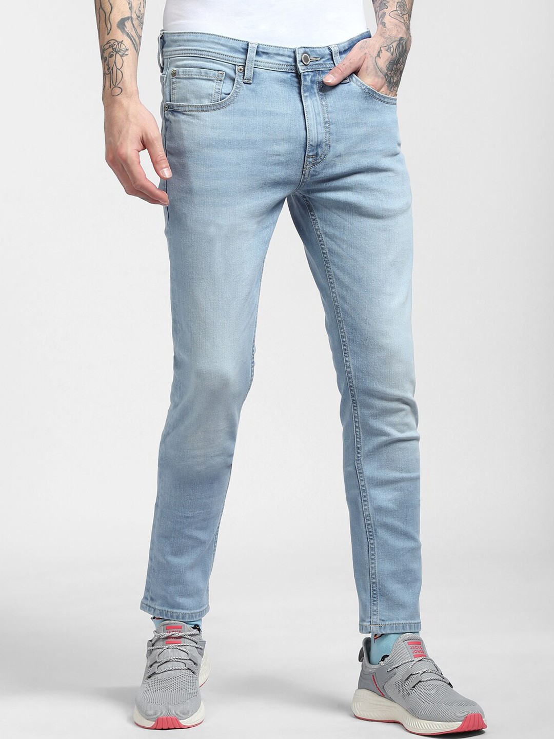

Jack & Jones Men Blue Skinny Fit Low-Rise Heavy Fade Jeans