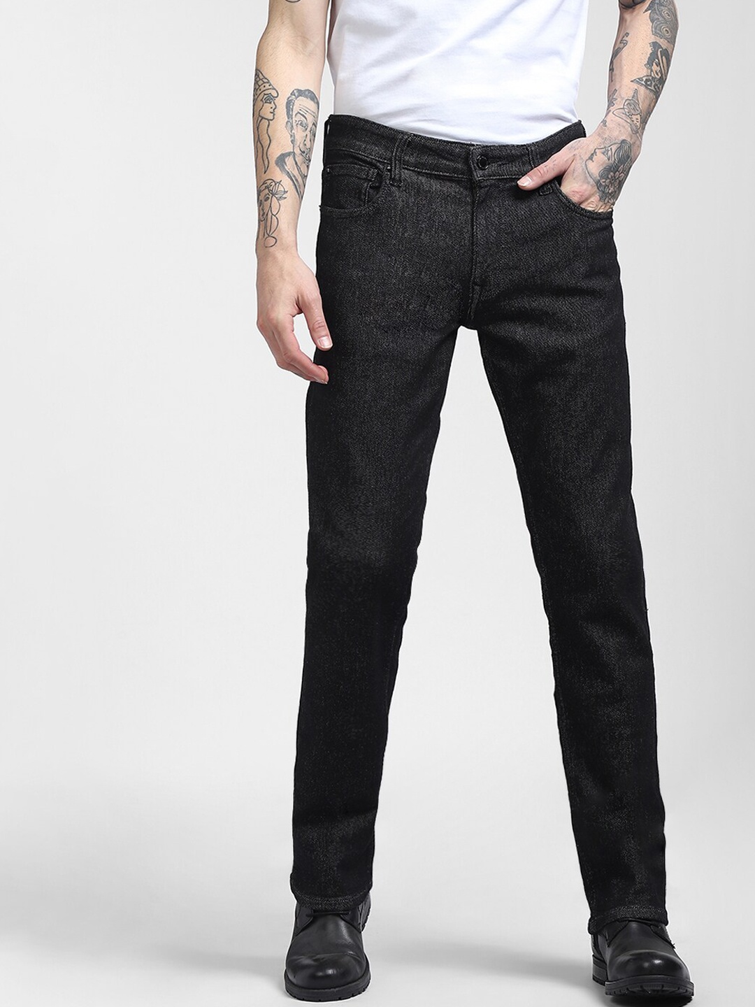 

Jack & Jones Men Black Low-Rise Jeans