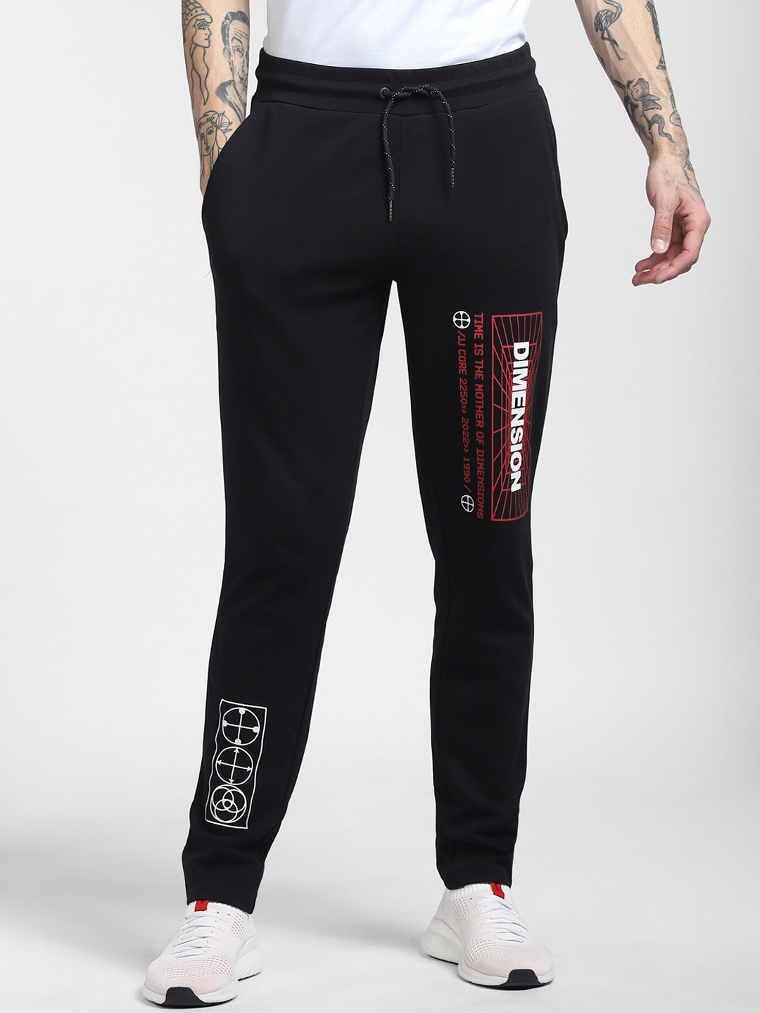 

Jack & Jones Men Black Solid Slim Fit Cotton Track Pants