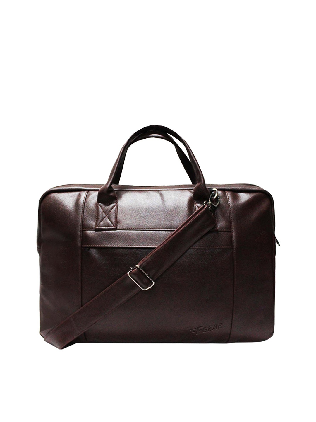 

F Gear 18 Inch Leather Laptop Bag, Tan