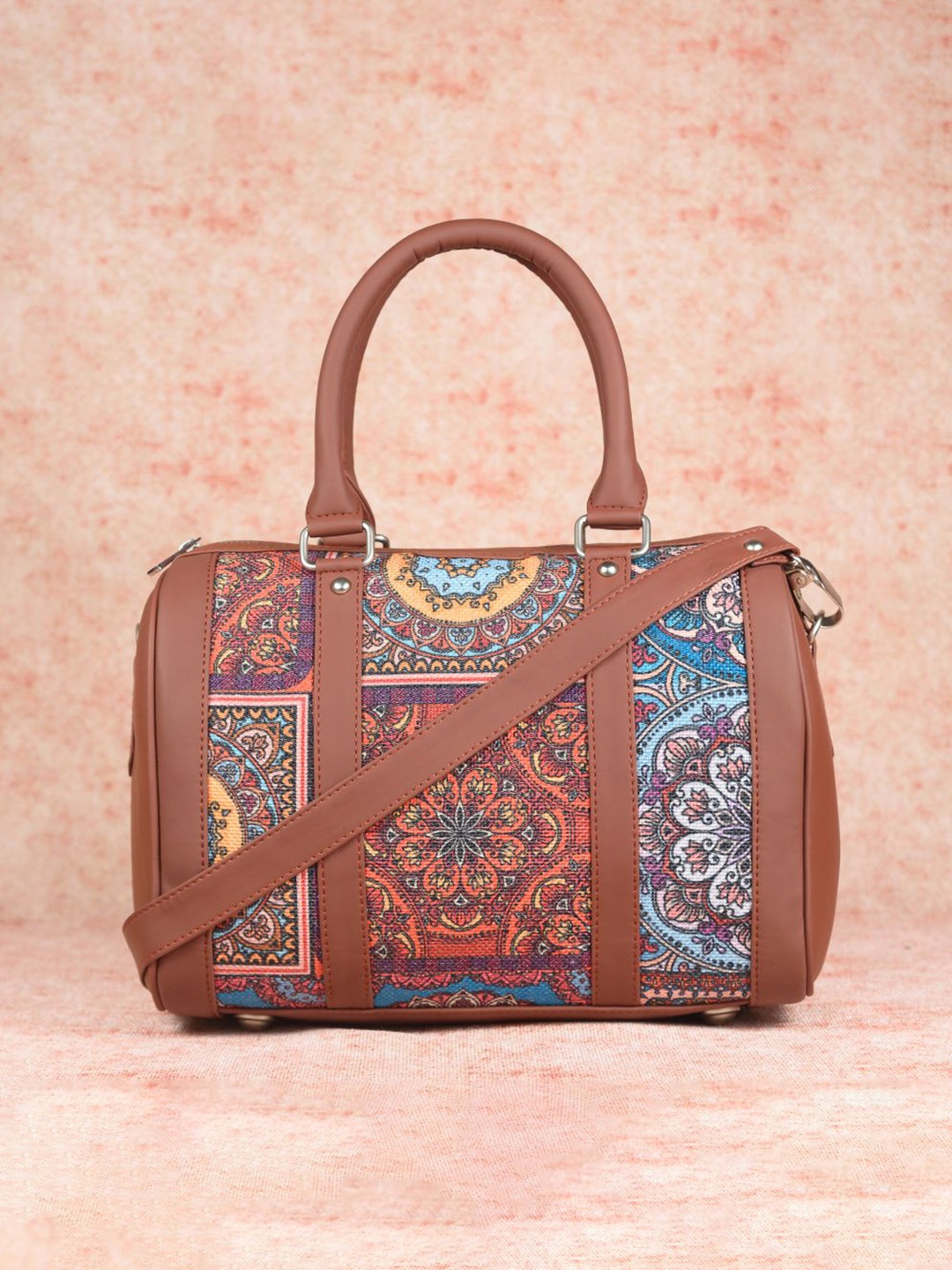 

ZOUK Multicoloured Mandala Print Handheld Bag, Multi