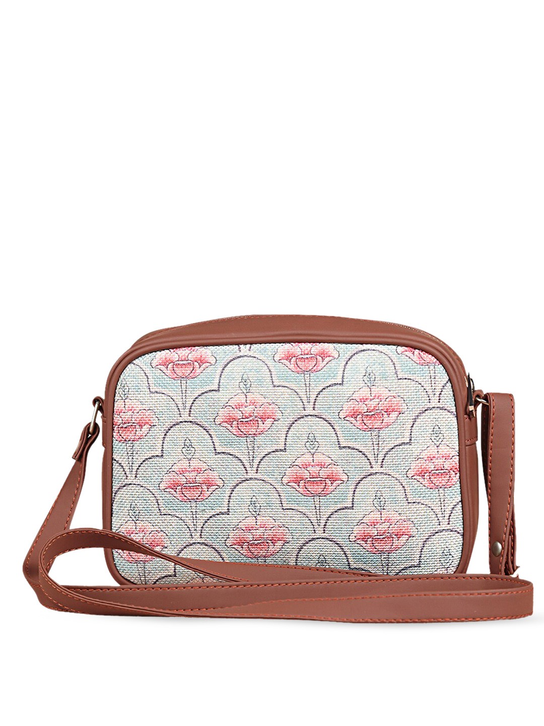 

ZOUK Blue Printed Structured Sling Bag