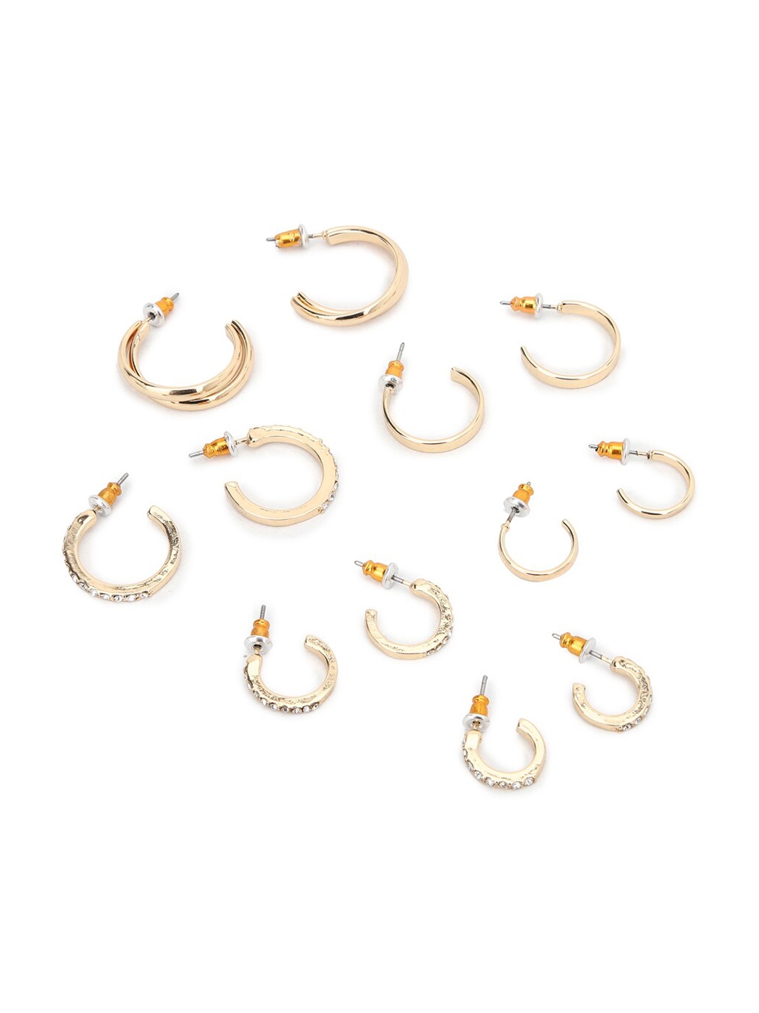 

FOREVER 21 Set of 6 Gold-Toned Contemporary Drop Earrings