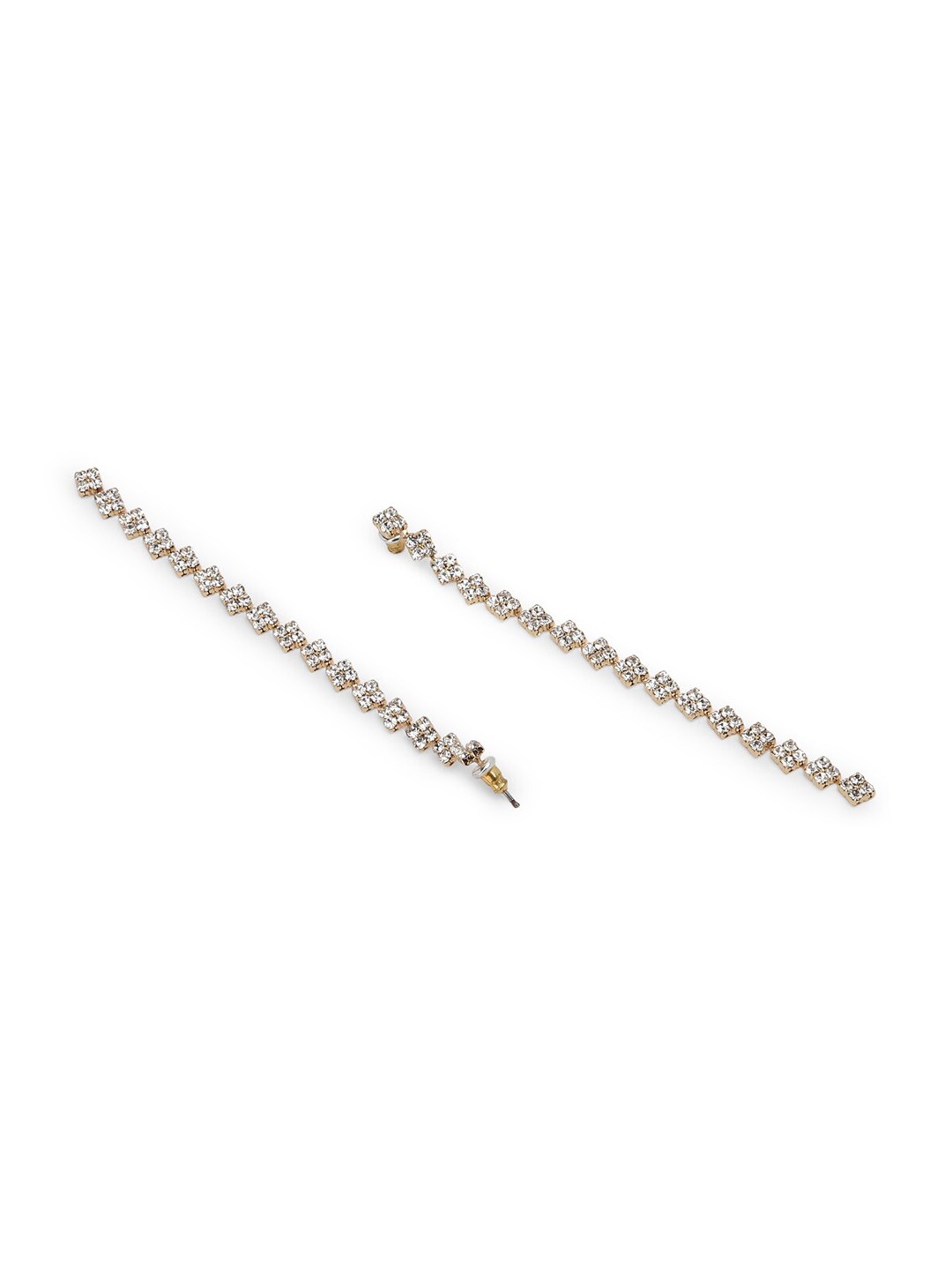 

FOREVER 21 Silver-Plated Stone Studded Drop Earrings