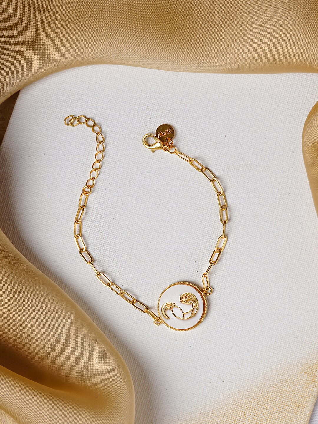 

JOKER & WITCH Women 18K Gold-Plated & White Brass Handcrafted Link Bracelet