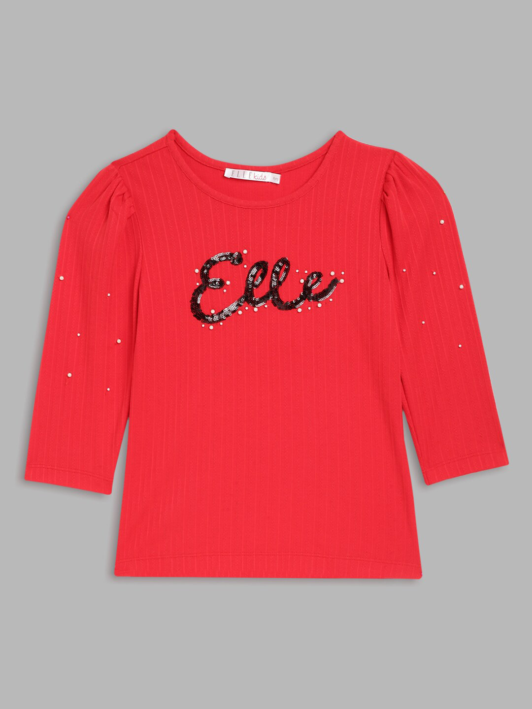

ELLE Girls Red Typography Printed T-shirt