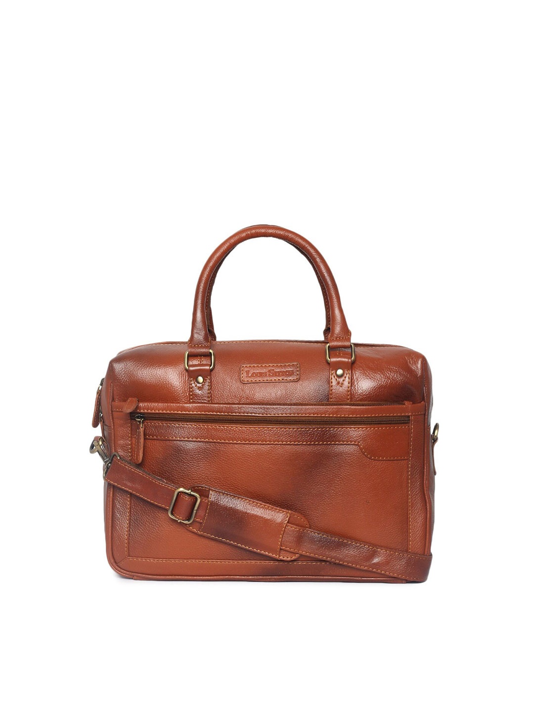 

LOUIS STITCH Unisex Brown Leather Laptop Bag