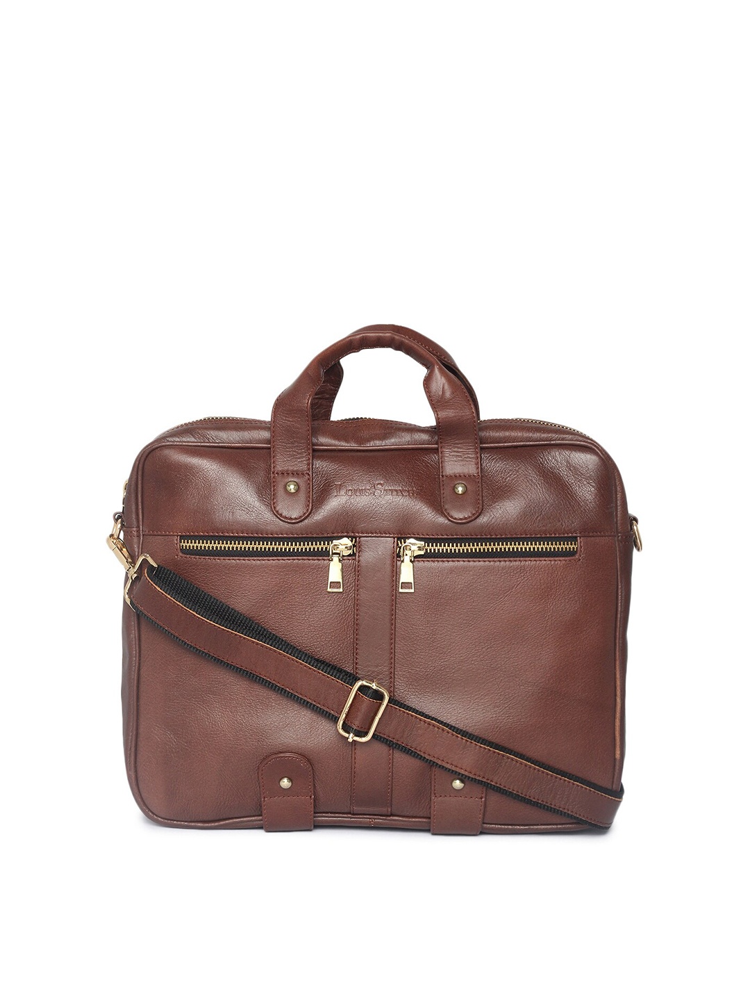

LOUIS STITCH Men Brown Leather Laptop Bag