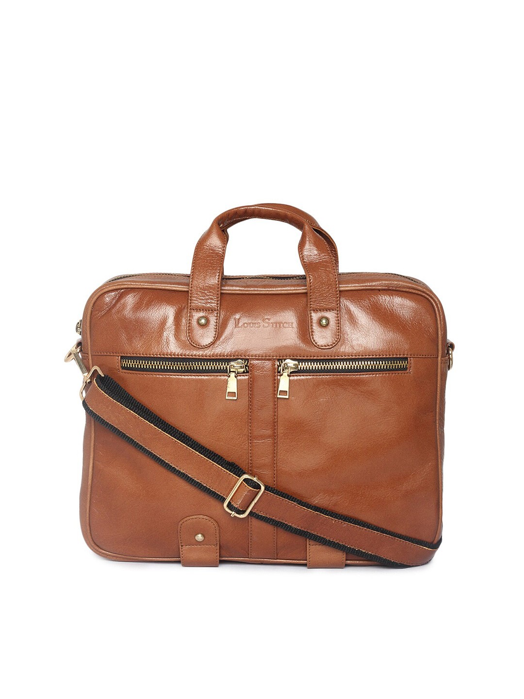 

LOUIS STITCH Unisex Brown Leather Laptop Bag