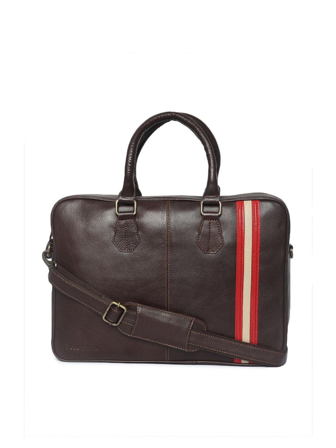 

LOUIS STITCH Men Brown Solid Genuine Italian Leather Laptop Bag