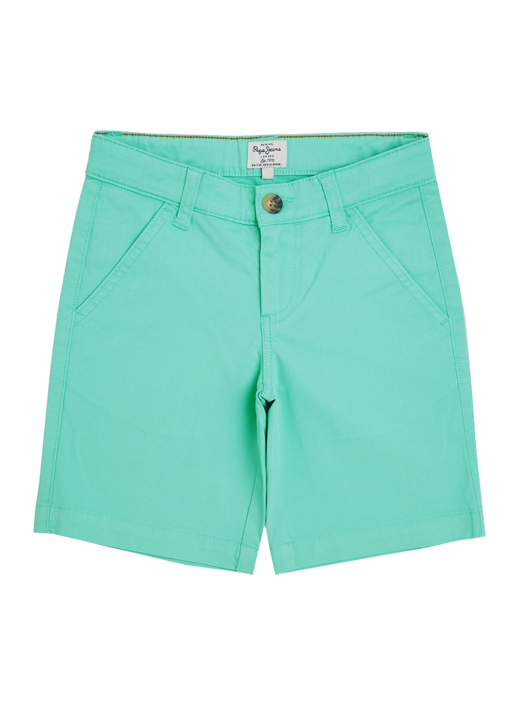 

Pepe Jeans Boys Mint Green Solid Regular Shorts, Sea green